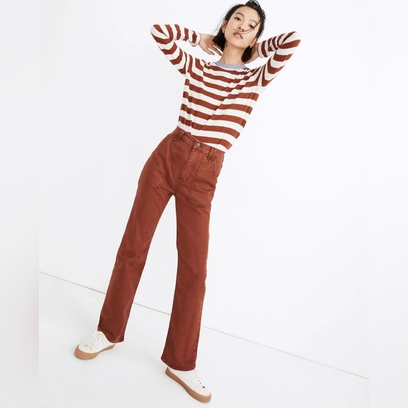Madewell High-Rise Bootcut Jeans: Garment-Dyed Carpenter Edition - Picture 1 of 9